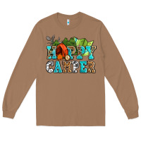 Toasted Coconut happy camper with trees and map Long Sleeve Tee - AdoDesignShop