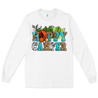 White happy camper with trees and map Long Sleeve Tee - AdoDesignShop