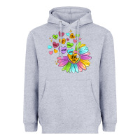 Heather Grey sunflower love hugs Heavyweight Hoodie - MaliasSmallBusiness