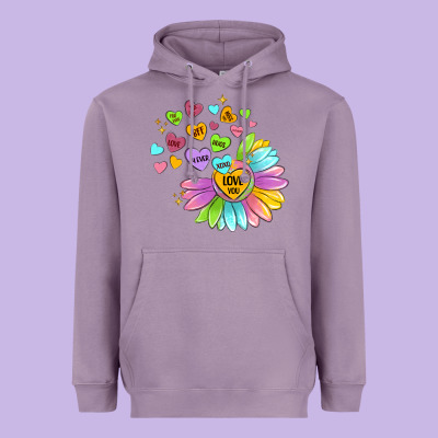 Sunflower Love Hugs Heavyweight Hoodie Designed By Maliassmallbusiness