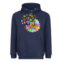 Navy sunflower love hugs Heavyweight Hoodie - MaliasSmallBusiness