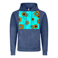 Vintage Denim turquoise gemstone sunflower Vintage Hoodie - JahusDesignShop