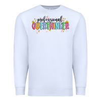 White professional overthinker Premium Sweatshirt - MaliasSmallBusiness