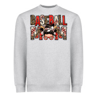 Heather Grey baseball mom messy bun Heavyweight Sweatshirt - Zillion Design Studio