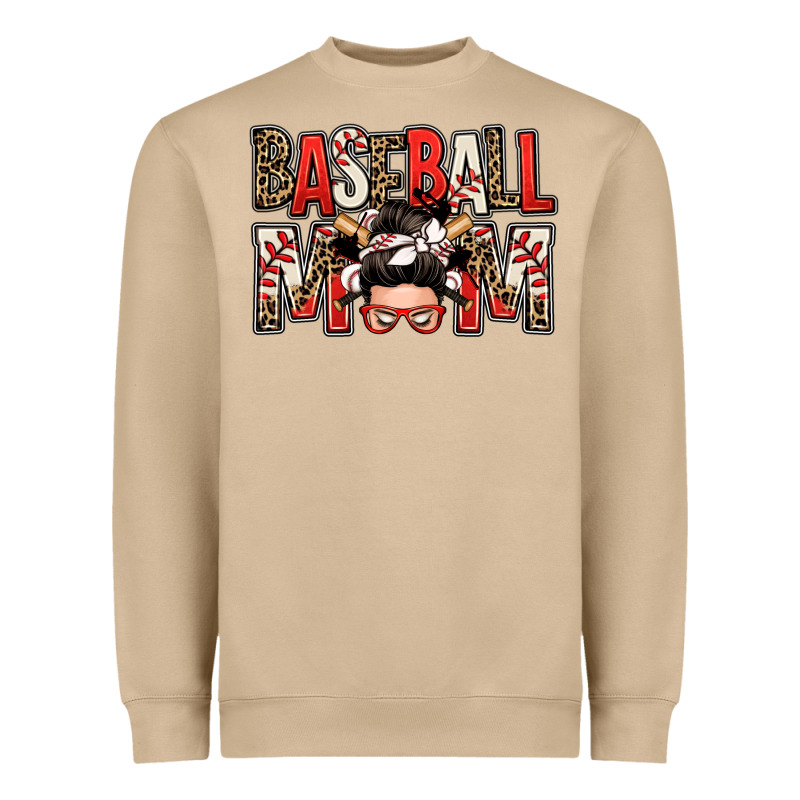 Baseball Mom Messy Bun Heavyweight Sweatshirt by Zillion Design Studio | Teevron