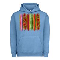 Pigment Pebble Blue Mexico Serape Brushstroke Urban Hoodie - texasbilliewilder