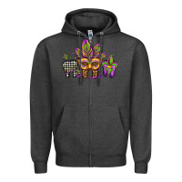 Charcoal Heather mardi gras teeth dental assistant Zipper Hoodie - Jasminsmagicworld