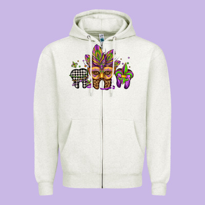 Mardi Gras Teeth Dental Assistant Zipper Hoodie Designed By Jasminsmagicworld