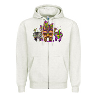 Oatmeal Heather mardi gras teeth dental assistant Zipper Hoodie - Jasminsmagicworld