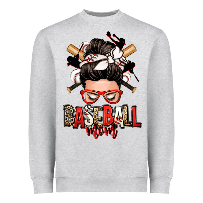 Baseball Mom Messy Bun Heavyweight Sweatshirt by Zillion Design Studio | Teevron