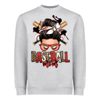 Heather Grey baseball mom messy bun Heavyweight Sweatshirt - Zillion Design Studio