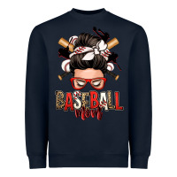 Navy baseball mom messy bun Heavyweight Sweatshirt - Zillion Design Studio