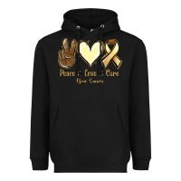 Black Peace love cure Bone Cancer Heavyweight Hoodie - NancyCooperArtShop