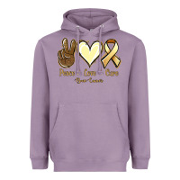 Lavender Peace love cure Bone Cancer Heavyweight Hoodie - NancyCooperArtShop