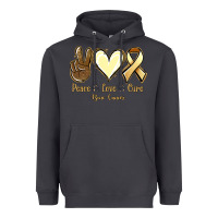 Smoke Peace love cure Bone Cancer Heavyweight Hoodie - NancyCooperArtShop