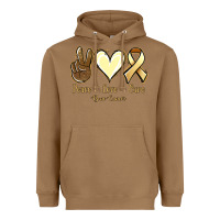Toasted Coconut Peace love cure Bone Cancer Heavyweight Hoodie - NancyCooperArtShop