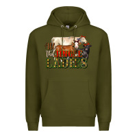 Army Green all the jingle ladies christmas cows Premium Hoodie - LillyAllenDesigns
