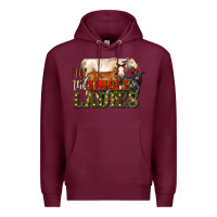 Burgundy all the jingle ladies christmas cows Premium Hoodie - LillyAllenDesigns