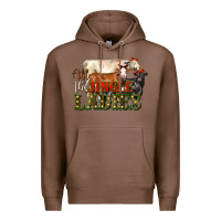 Chestnut all the jingle ladies christmas cows Premium Hoodie - LillyAllenDesigns