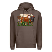 Coffee all the jingle ladies christmas cows Premium Hoodie - LillyAllenDesigns