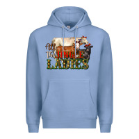 Colony Blue all the jingle ladies christmas cows Premium Hoodie - LillyAllenDesigns