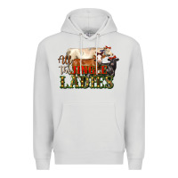 Dove Grey all the jingle ladies christmas cows Premium Hoodie - LillyAllenDesigns