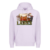 Lilac all the jingle ladies christmas cows Premium Hoodie - LillyAllenDesigns