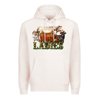 Pale Pink all the jingle ladies christmas cows Premium Hoodie - LillyAllenDesigns