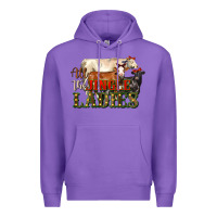 Purple all the jingle ladies christmas cows Premium Hoodie - LillyAllenDesigns