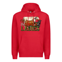 Red all the jingle ladies christmas cows Premium Hoodie - LillyAllenDesigns