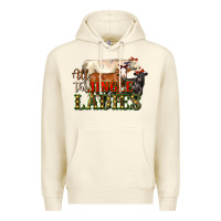Sandshell all the jingle ladies christmas cows Premium Hoodie - LillyAllenDesigns