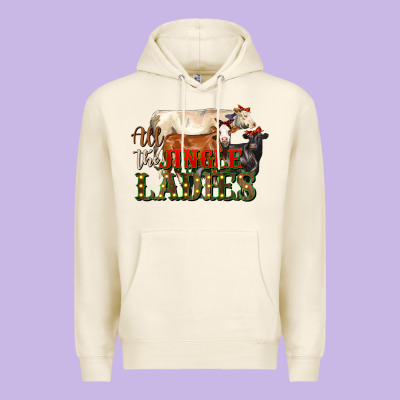All The Jingle Ladies Christmas Cows Premium Hoodie Designed By Lillyallendesigns