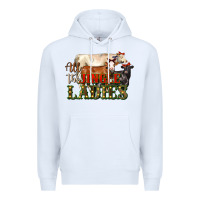 White all the jingle ladies christmas cows Premium Hoodie - LillyAllenDesigns