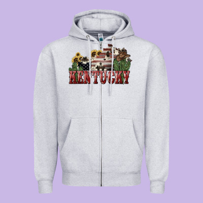 Kentucky Zipper Hoodie Designed By Nancycooperartshop