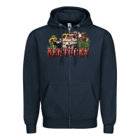 Navy kentucky Zipper Hoodie - NancyCooperArtShop