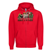 Red kentucky Zipper Hoodie - NancyCooperArtShop