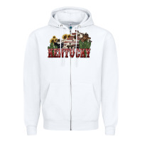 White kentucky Zipper Hoodie - NancyCooperArtShop