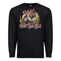 Black cute but will fight you racoon western Premium Sweatshirt - NancyCooperArtShop