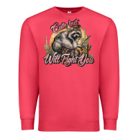 Cardinal cute but will fight you racoon western Premium Sweatshirt - NancyCooperArtShop