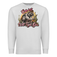 Dove Grey cute but will fight you racoon western Premium Sweatshirt - NancyCooperArtShop