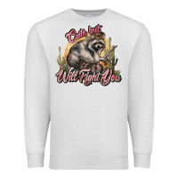 Oatmeal Heather cute but will fight you racoon western Premium Sweatshirt - NancyCooperArtShop