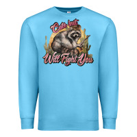 Ocean Blue cute but will fight you racoon western Premium Sweatshirt - NancyCooperArtShop