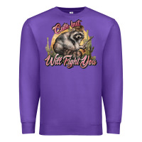 Purple cute but will fight you racoon western Premium Sweatshirt - NancyCooperArtShop