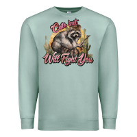 Seafoam cute but will fight you racoon western Premium Sweatshirt - NancyCooperArtShop