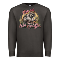 Smoke cute but will fight you racoon western Premium Sweatshirt - NancyCooperArtShop
