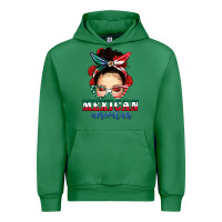 Emerald Mexican American Messy Bun Urban Hoodie - texasbilliewilder
