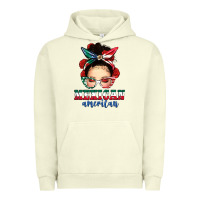 Pigment Pistachio Mexican American Messy Bun Urban Hoodie - texasbilliewilder