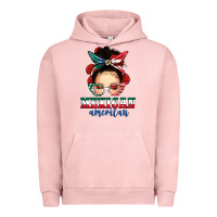 Pigment Salmon Mexican American Messy Bun Urban Hoodie - texasbilliewilder