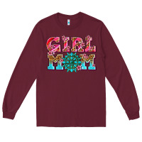 Burgundy girl mom Long Sleeve Tee - AdoDesignShop