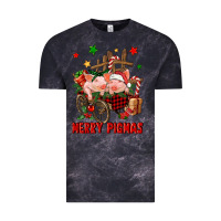 Cloud Black merry pig mas Vintage Tee - FaDigitalArtStudio